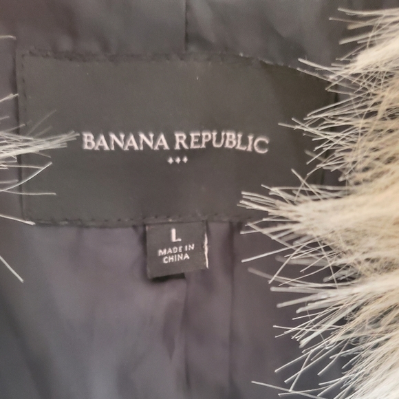 Banana Republic Houndstooth Jacket w/removable Fur Collar, Size L - Picture 3 of 6